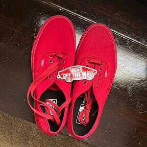 Vans Red Canvas Sneakers